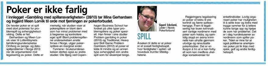 Poker er ikke farlig!
